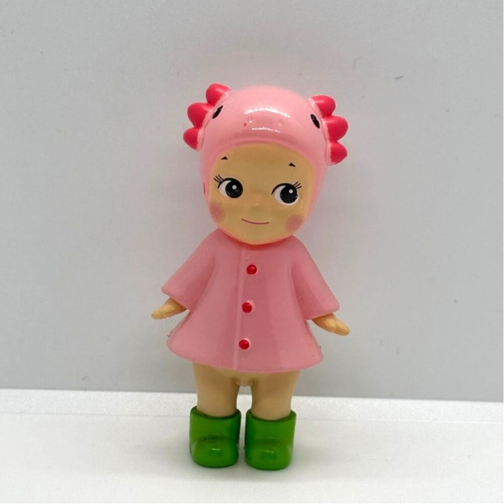 New Unbranded Kewpie/Angel Mini Figure, Axolotl in Raincoat, Open Blind Box